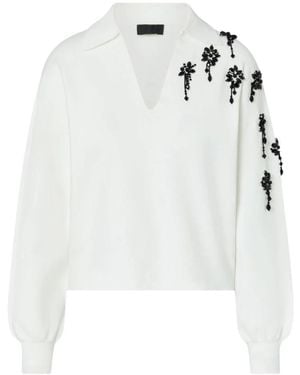 Liu Jo Truien & Vesten ,Wit ,V-Hals Gebreide Kleding