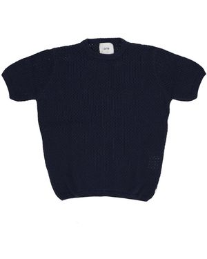 Arte' Round-Neck Knitwear - Blue