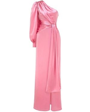 MVP WARDROBE Ein-schulter langes kleid mit drapierung - Pink