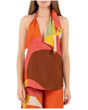 Hanita Sleeveless Tops - Orange