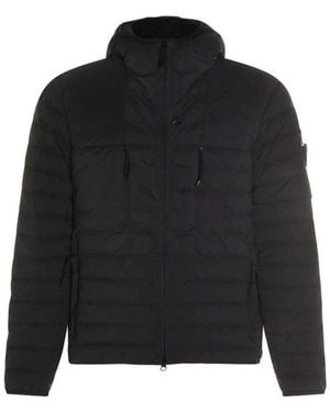 Stone Island Donsjack Met Capuchon - Zwart