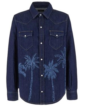 Alanui Jungle Printed Denim Shirt - Blue