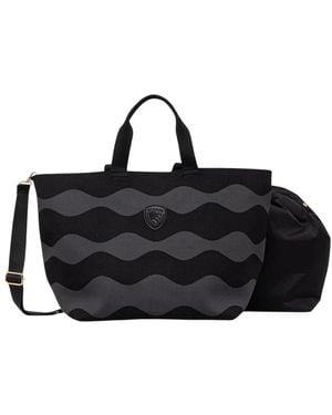 Blauer Tote Bags - Negro