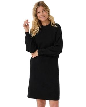 Cream Knitted Dresses - Black