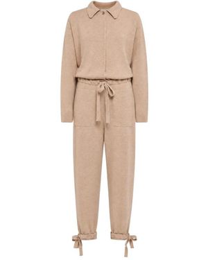 Laneus Jumpsuits & Playsuits ,Wol Gebreide Jumpsuit - Naturel
