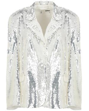 ROTATE BIRGER CHRISTENSEN Pailletten Blazer Met Piek Revers - Wit