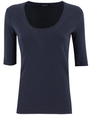 Fabiana Filippi Tops ,Blauw ,Katoen Jersey T-Shirt
