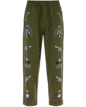 BAZISZT Straight Trousers - Green