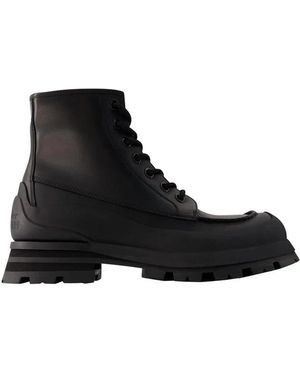 McQueen Lace-Up Boots - Black
