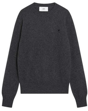 Ami Paris Round-Neck Knitwear - Blue