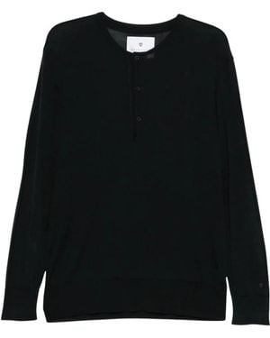 Seven Gauge Round-Neck Knitwear - Black