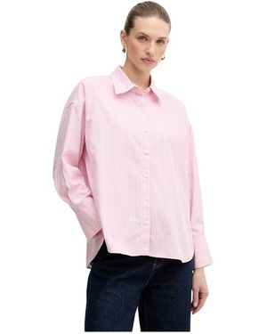 Barbour Overhemden ,Roze ,Katoen Rosie Gestreept Shirt - Rood