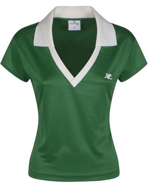 Courreges Sports Cropped Polo - Groen