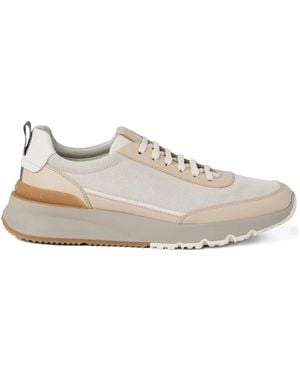 Brunello Cucinelli Blaue Sneakers Mit Schnürung - Natur