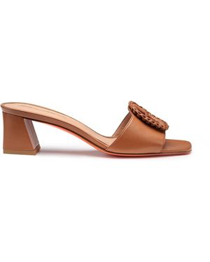 Santoni Heeled Mules - Marrone