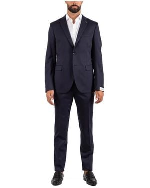 Paoloni Single Breasted Suits - Azul