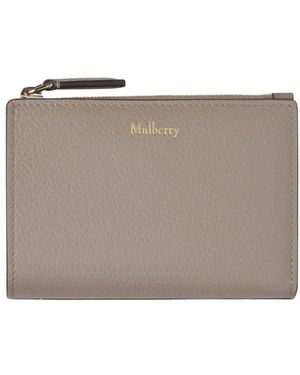Mulberry Accessoires ,Grijs ,Leer Continental Bifold Zipped Wallet