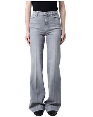 7 For All Mankind Stilvolle High Waist Graue Jeans