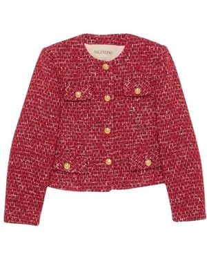 Valentino Tweed Jackets - Red