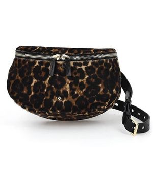 Herbert Frère Soeur Leopardenmuster Leder Bauchtasche - Schwarz