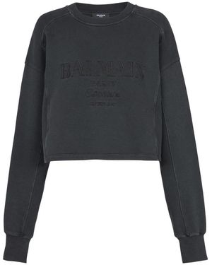 Balmain Sudadera Bordada De Alta Costura, Mujer, Talla - Negro