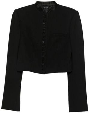 Tom Ford Mandarin Kragen Jacke - Schwarz