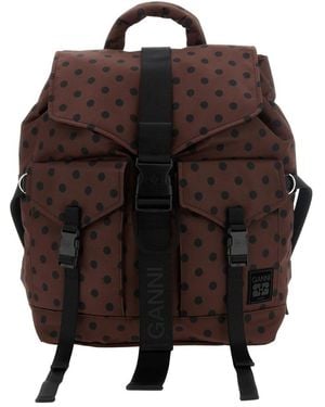 Ganni Backpacks - Brown