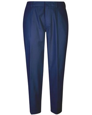 Eleventy Broeken ,Blauw ,Katoen Chino Broek Met Elastische Taille