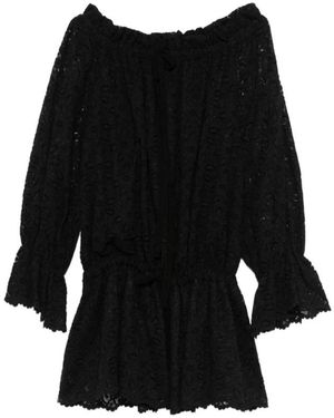 LES FILLES D'EVA Gerüschtes Mini-Kleid Aus Spitze - Schwarz