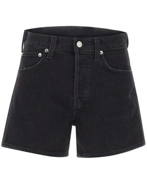 Agolde Korte Broeken ,Zwart ,Katoen Parker Long Short