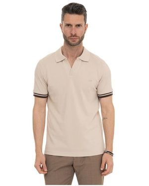 Fay Knopflose Poloshirt - Natur