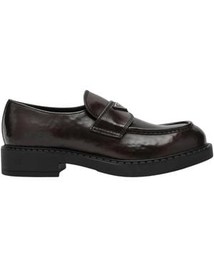 Prada Schoenen ,Bruin ,Leer Mocassino - Zwart