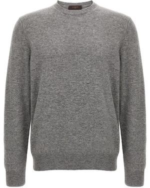 Zanone Round-Neck Knitwear - Grey