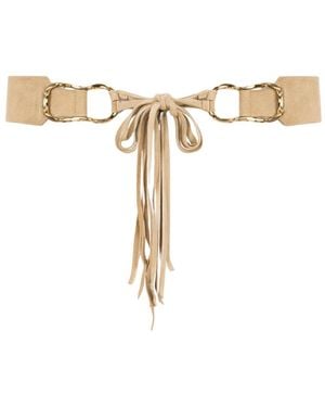 Twinset Accessoires ,Leer Hammered Leather Belt - Metallic