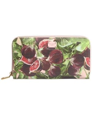 Dolce & Gabbana Feigenfrucht Leder Geldbörse - Grün