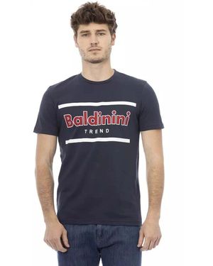 Baldinini Es Baumwoll-T-Shirt mit Frontdruck - Blau