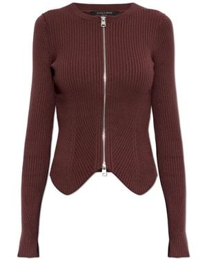 AllSaints Truien & Vesten ,Bruin ,Leer Cruz Cardigan