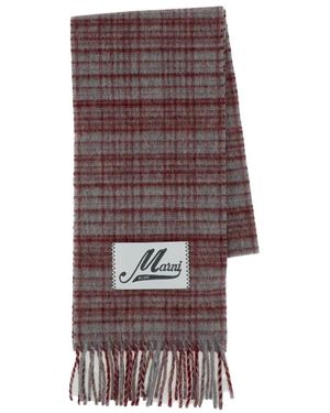 Marni Check Scarf - Braun