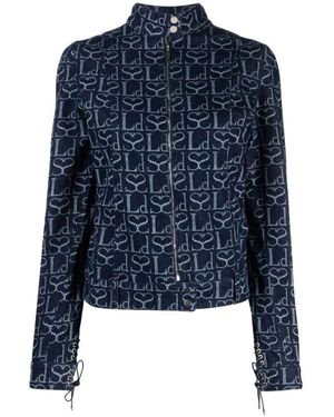 Ludovic de Saint Sernin Blaue monogramm denimjacke