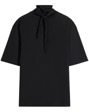Lemaire Tops ,Zwart ,Katoen T-Shirt Met Foulard