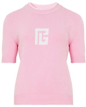 Balmain Round-Neck Knitwear - Rosa