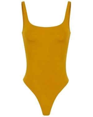 Elisabetta Franchi Leichter Crêpe-Jersey-Body - Gelb