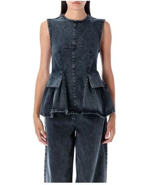 REMAIN Birger Christensen Sleeveless Tops - Blue