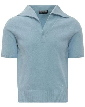 Dolce & Gabbana V-Neck Knitwear - Blue