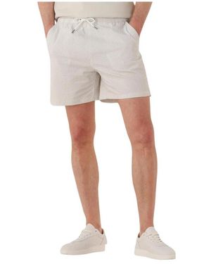 Profuomo Gestreifte Badehose Für Stilvolle Männer - Weiß
