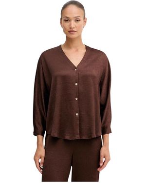 Joseph Ribkoff V-Hals Relaxed Fit Shirt - Bruin