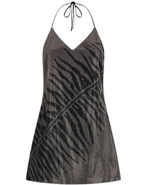Roberto Cavalli Mini-Jurk Met Tigress-Print - Zwart