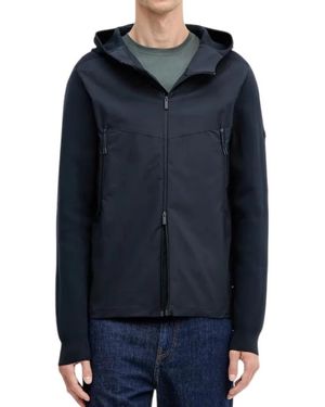 HUGO Blauwe Sweater Met Ritssluiting Zakken