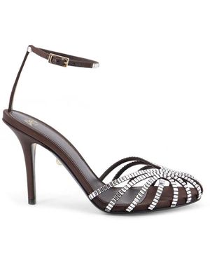 ALEVI Schoenen ,Bruin ,Leer Sandalen Met Hoge Hak