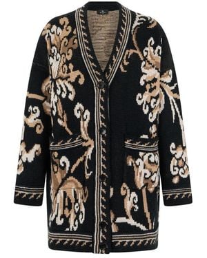 Etro Wol Jacquard Vest - Zwart